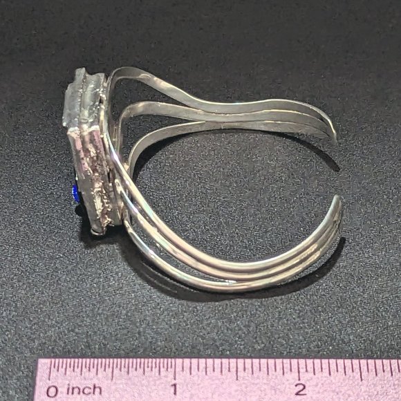 POSTMODERN Multicolor Triple Strand Sterling Silver Dichroic Adjustable Bracelet - Picture 6 of 9